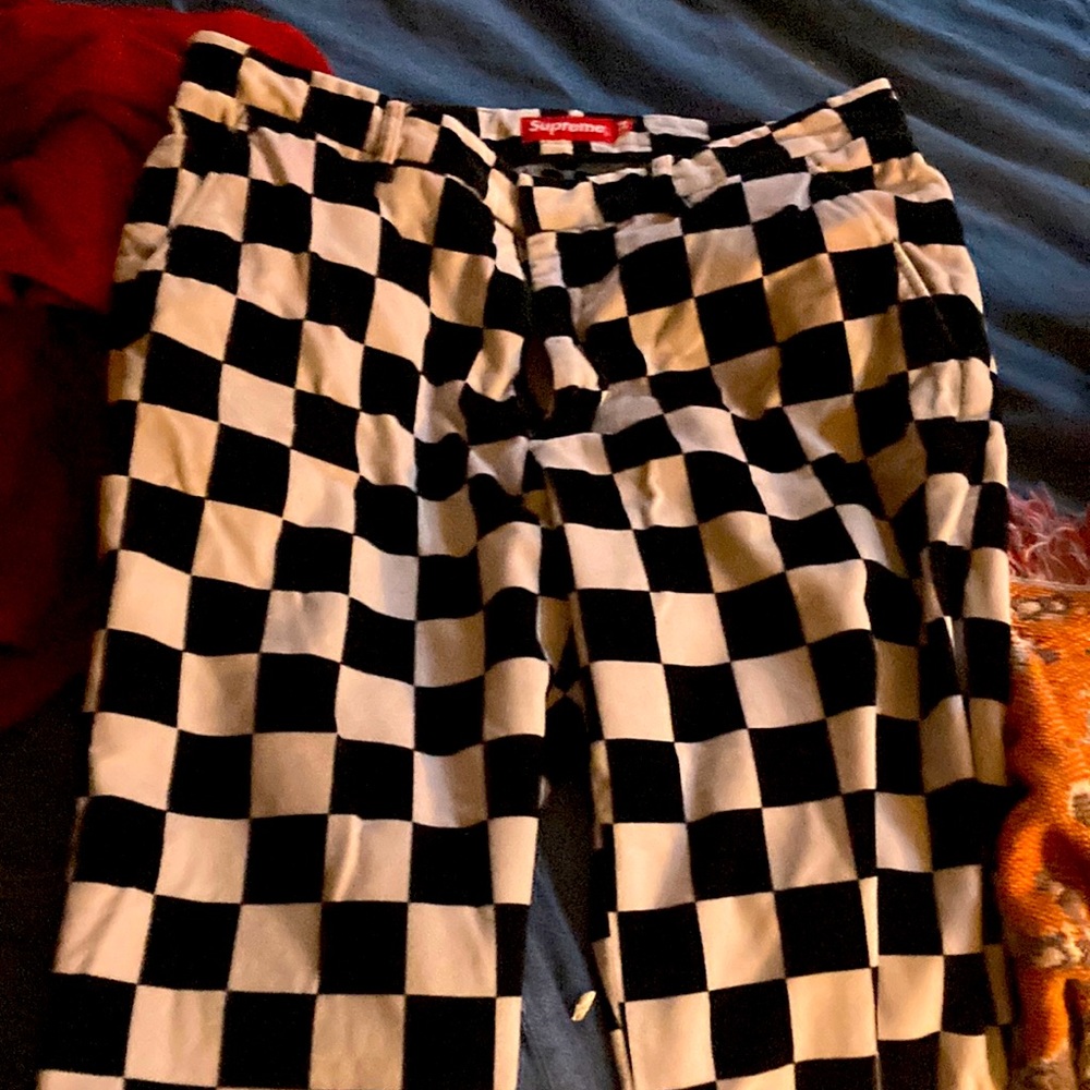 Supreme checked velvet pants